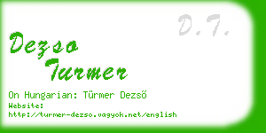 dezso turmer business card